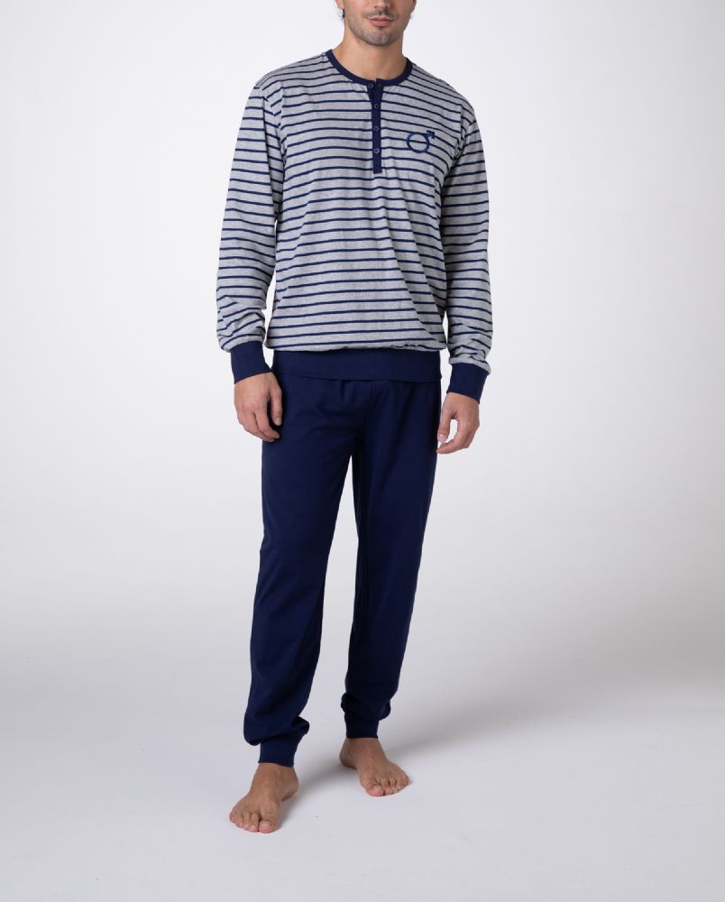 Vacchetti | Pigiama Uomo Serafino Con Polsino L0EAM Cotone Jersey