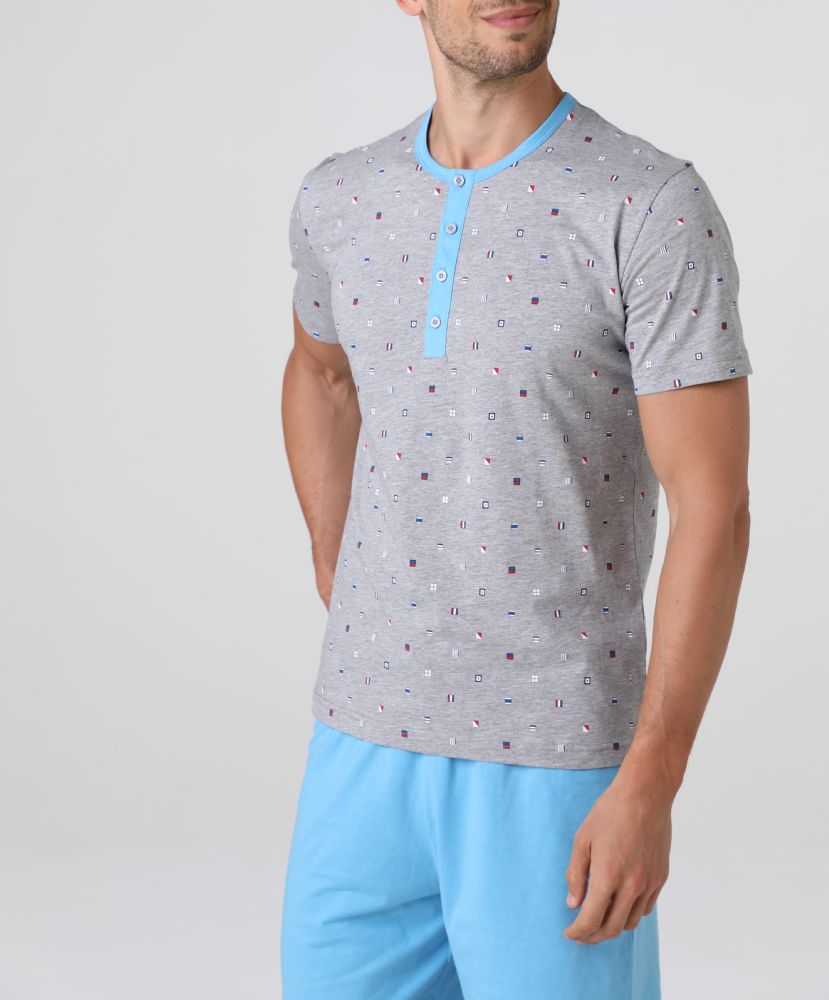 Vacchetti | Pigiama Uomo Corto Serafino L0EQT Cotone Jersey