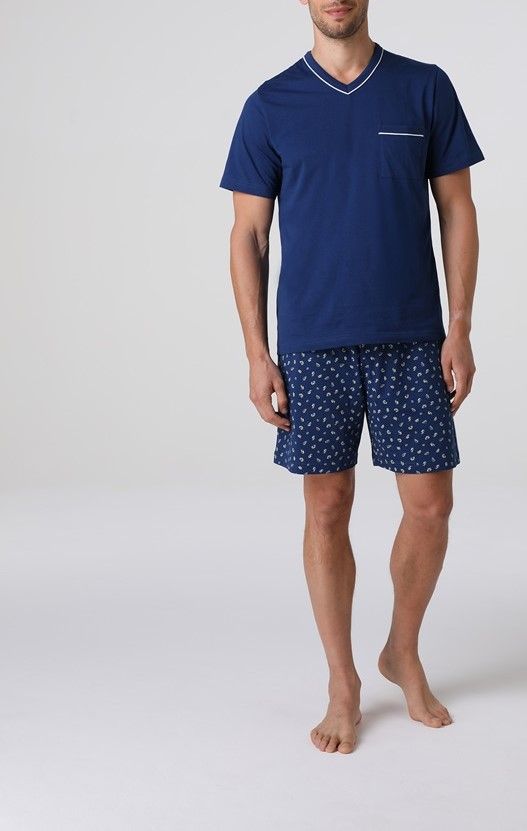 Vacchetti | Pigiama Uomo Corto Scollo V L0ET3 Cotone Jersey
