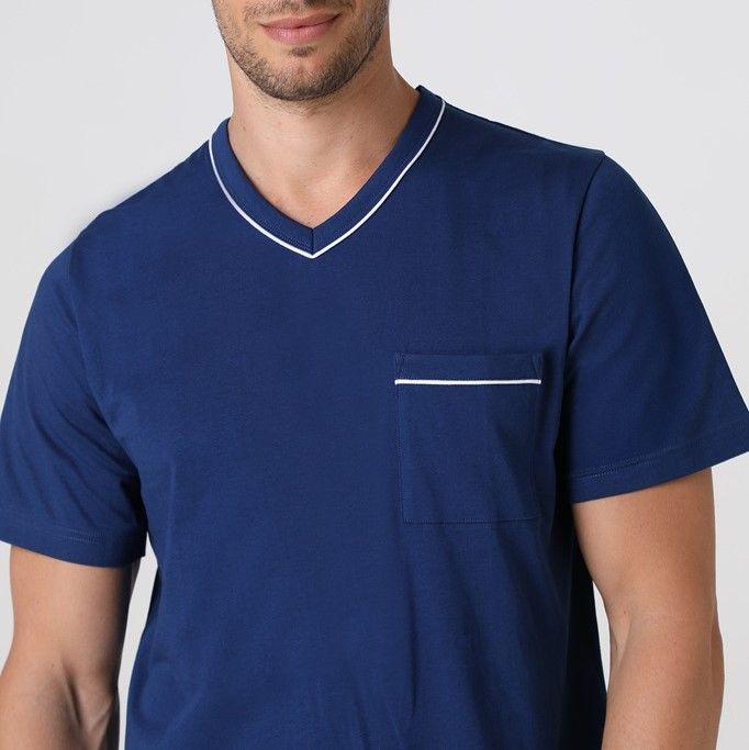 Vacchetti | Pigiama Uomo Corto Scollo V L0ET3 Cotone Jersey