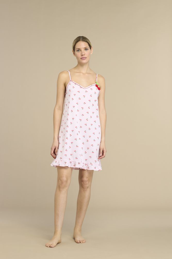 Vacchetti | Camicia Da Notte Spalla Stretta Fantasia LA3245PB Cotone Jersey