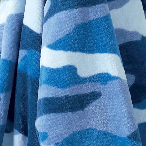 Vacchetti | Accappatoio Bambino Con Cappuccio Fantasia Mimetico Spugna Di Cotone