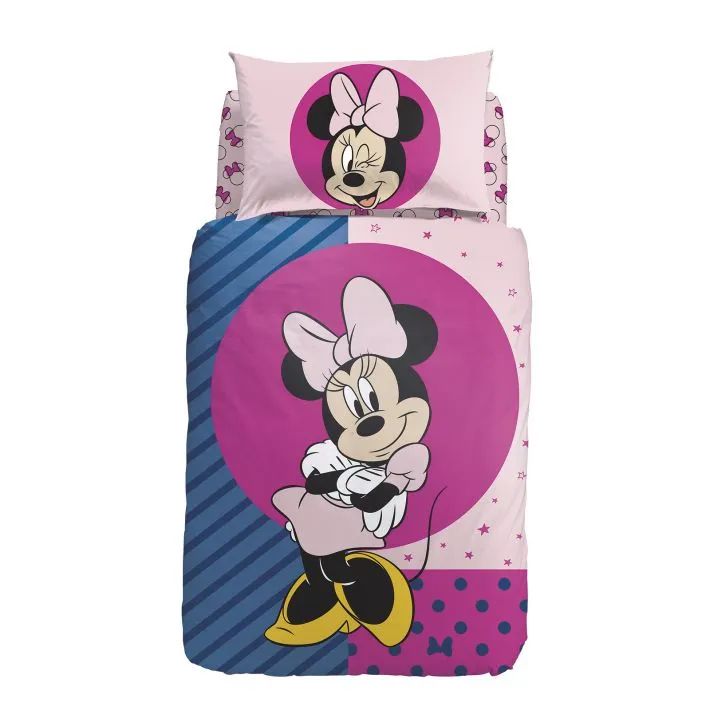Vacchetti | Completo Copripiumino 1 Piazza Disney Minnie Smile Cotone