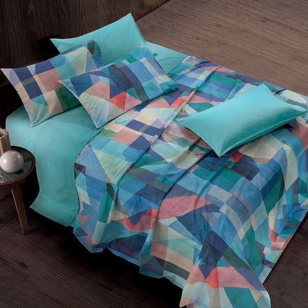 Vacchetti | Completo Lenzuolo / Copriletto 2 Piazze Fantasia Trendy Mirror Cotone