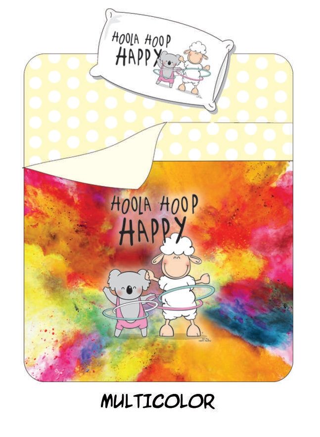 Vacchetti | Completo Lenzuolo/Copriletto 1 Piazza Happy People Hoola Hoop Cotone