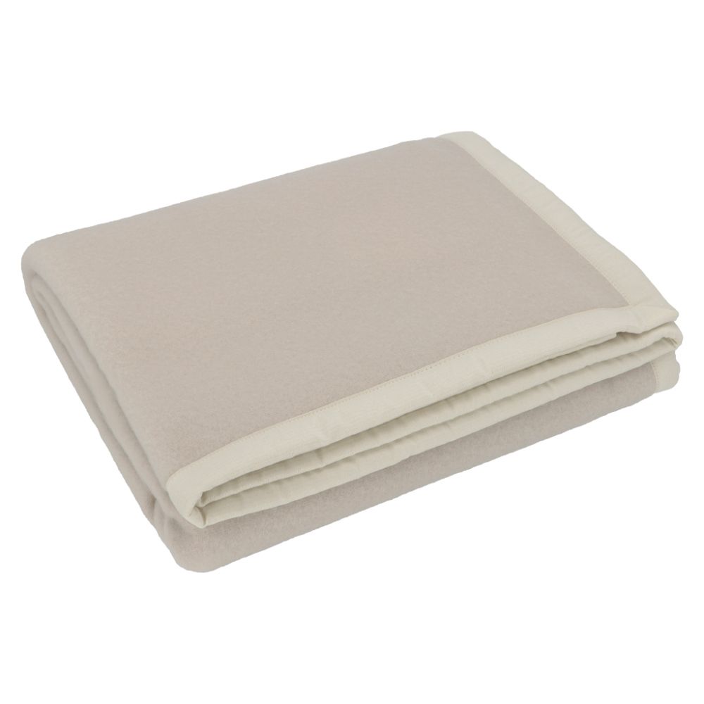 Vacchetti | Coperta 1 Piazza 450gr. Bordo Tessuto Tinta Unita Daisy Lana 100% Vergine Nuova Zelanda