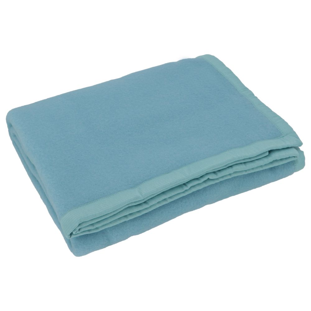 Vacchetti | Coperta 2 Piazze 450gr. Bordo Tessuto Tinta Unita Daisy Lana 100% Vergine Nuova Zelanda