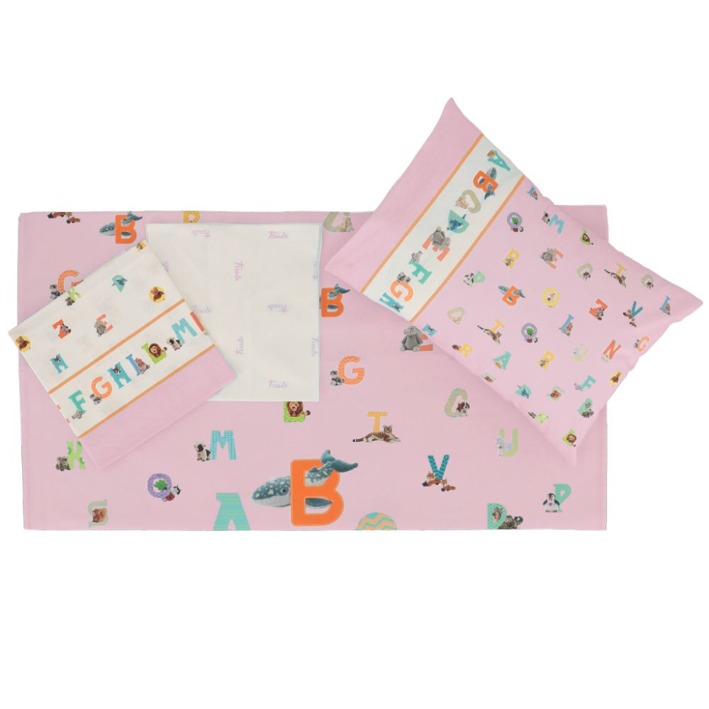 Vacchetti | Completo Lenzuola Lettino Alfabeto Trudi Cotone