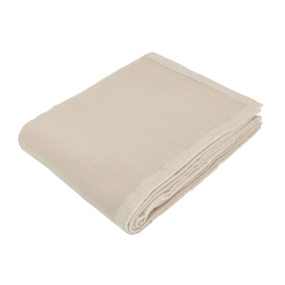 Vacchetti | Coperta 2 Piazze 280gr. Tinta Unita Bordo In Tessuto Origami Light Lana 100% Merino Australiano