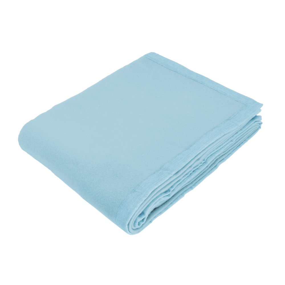 Vacchetti | Coperta 2 Piazze 280gr. Tinta Unita Bordo In Tessuto Origami Light Lana 100% Merino Australiano