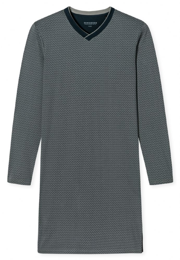 Vacchetti | Camicia Da Notte O Camicio Per Uomo Scollo A V Schiesser 179118 Cotone 