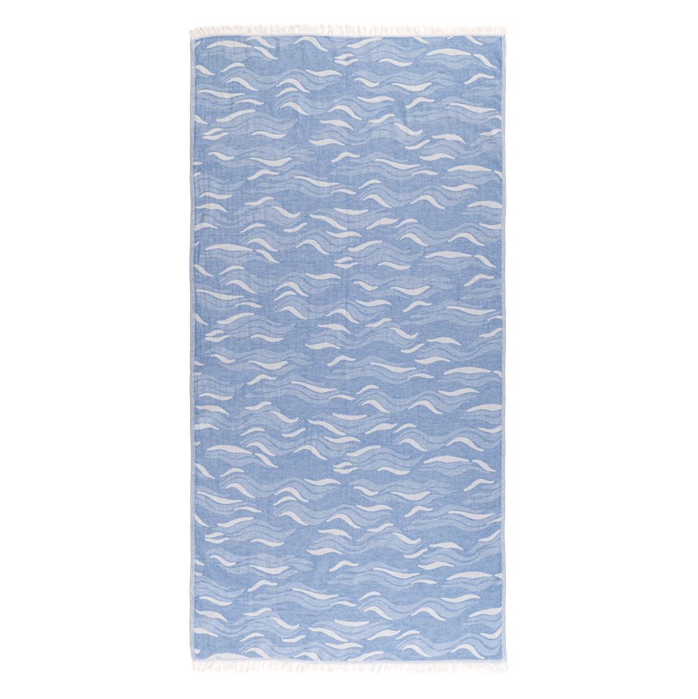 Vacchetti | Telo Mare Pareo Con Frange 95 x 170 Fantasia Sestri Cotone Jacquard Tintofilo