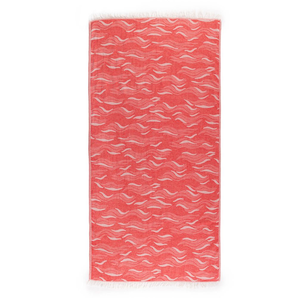 Vacchetti | Telo Mare Pareo Con Frange 95 x 170 Fantasia Sestri Cotone Jacquard Tintofilo