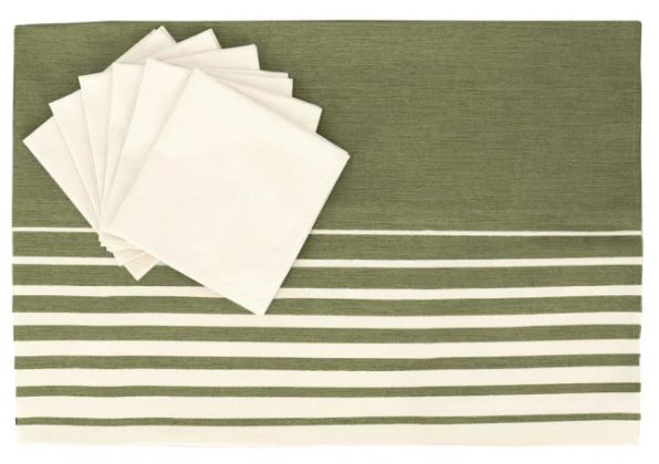 Vacchetti | Servizio Tavola Con Tovaglioli Orizzonte x8 Cotone Panama