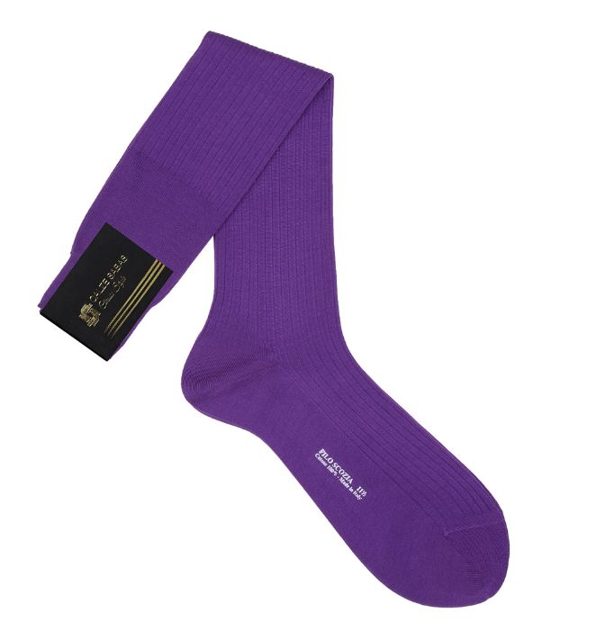 Vacchetti | Calze Uomo Lunghe Costina Tinta Unita 33 Filoscozia